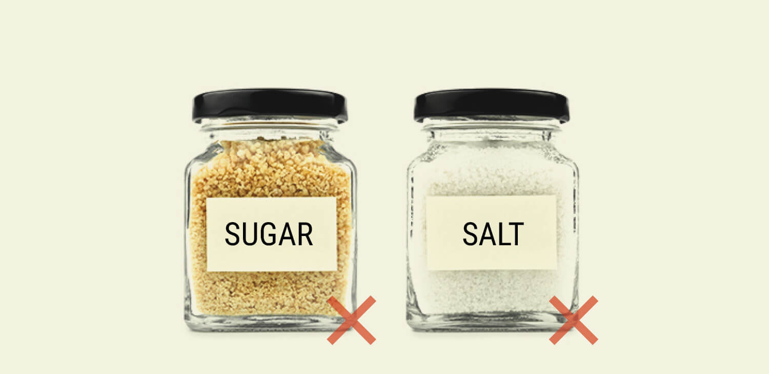 Begränsa socker och saltintag